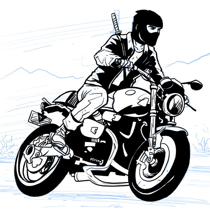 Ninja on a Motorcycle